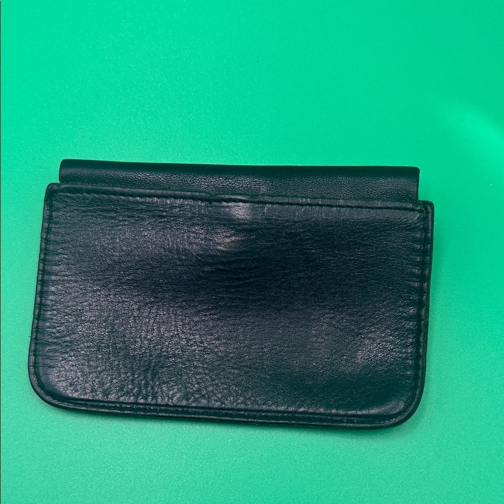 Black Custom Made Leather Card Wallets Set/3 - Picture 8 of 13